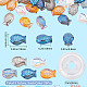 Sunnyclue 1 caja de 5 colores cuentas de vidrio de pescado cuentas de animales marinos cuentas de animales del océano hawaii verano espaciador cuentas sueltas para hacer joyas collar pulsera pendiente mujeres adultos suministros de artesanía diy DIY-SC0020-12A-2