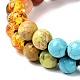 Bracelet perles tressées imitation ambre & pierres mixtes rondes pour femme fille BJEW-JB06962-01-5