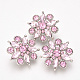 Alloy Rhinestone Snap Buttons X-SNAP-T001-14E-1