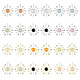 SUPERFINDINGS 24Pcs 12 Colors Cat Eye Sun Pendants with Crystal Rhinestone FIND-FH0007-93-1