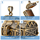 SUPERFINDINGS 6Pcs Carved Cuboid Rack Plating Brass Prayer Box Pendants KK-FH0006-70-5