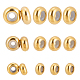 DICOSMETIC 30Pcs 3 Sizes Stainless Steel Flat Round Beads Rondelle Slider Spacer Beads Stopper Beads with Rubber Inside Slider Beads for DIY Bracelet Necklace Jewelry Making STAS-DC0001-83-1