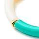 Bracelet extensible en perles acryliques opaques tube incurvé pour femme adolescente BJEW-JB06940-04-5