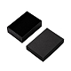 長方形の厚紙のアクセサリーセットボックス  ネックレス用  ピアスと指輪  ブラック  90x65x28mm  スポンジで X-CBOX-S008-04-2