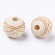 Unfinished Natural Wood European Beads WOOD-S057-020A-2