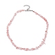 Synthetic Cherry Quartz Glass Chip Beaded Necklace NJEW-JN04615-02-4