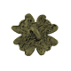 チベットスタイル合金の花のボタン  1穴  カドミウムフリー＆ニッケルフリー＆鉛フリー  アンティークブロンズ  14x14x5.5mm  穴：2mm X-TIBE-2736-AB-NR-2