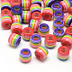 Opaque Stripe Resin European Beads RESI-S344-09-1