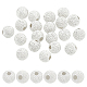 PandaHall Elite 20Pcs Round 925 Sterling Silver Textured Beads STER-PH0002-18-2