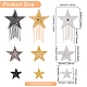 FINGERINSPIRE 9 Styles Star Iron on Applique Patches Silver Gold Black Hotfix Rhinestone Patches Tassel Star Glitter Crystal Patches Decorative Sewing Applique for Clothes Pants Jeans Hats Bags Craft DIY-FG0003-84-2
