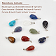 Nbeads 10pcs 10 pendentifs de pierres précieuses naturelles et synthétiques de style G-NB0002-57-4