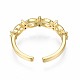 Прозрачное кольцо-манжета бесконечности с кубическим цирконием для женщин RJEW-N035-089-2