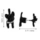 合金漫画犬フロントバックスタッドピアス  女性のための動物のアクセサリー  ブラック  15x18mm JE913A-2