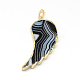 Golden Plated Wing Natural Agate Big Pendants G-Q940-14-2