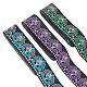 Fingerinspire 10.5m 3 estilos estilo étnico bordado cintas de poliéster OCOR-FG0001-44-1