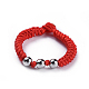 Bracelets de perle tressés en cordon de nylon réglable et ensembles de bagues SJEW-JS01029-7