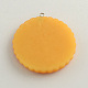 Flat Round Resin Biscuit Pendants X-RESI-S305-A01-2