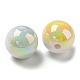 Placage uv perles acryliques opaques irisées arc-en-ciel X-MACR-D081-01-3