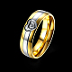 Regalos de san valentín corazón anillos de pareja de acero titanio para hombres RJEW-BB16469-9-2