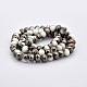 Half Plated Faceted Rondelle Imitation Jade Glass Beads Strands GLAA-A024E-HP01-2