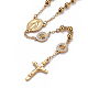 304 collane rosario in acciaio inox di perline per pasqua NJEW-L159-04G-3