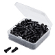 OLYCRAFT 200PCS Luer Lock Syringe Tip Caps Dispensing Needle Tip Cap for Crafting and industrial work with Storage Box - Black TOOL-GB0001-08-1