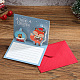 Рождественская тема 1шт бумажный конверт и 1шт всплывающие поздравительные открытки 3шт SCRA-PW0007-70E-1