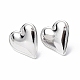 304 boucles d'oreilles puces coeur en acier inoxydable pour femme EJEW-F300-16P-1
