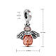 TINYSAND Sterling Silver Cubic Zirconia European Dangle Charms TS-P-078-2