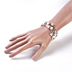 Bracelets enveloppants de bracelets de perles blanches BJEW-JB03922-01-3