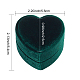 Heart Velvet Covered Cardboard Couple Rings Storage Box CON-WH0087-81A-2