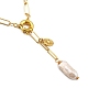 Natural Baroque Pearl Keshi Pearl Lariat Necklaces NJEW-JN03042-12