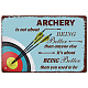CREATCABIN Archery is not About Being Better Metal Tin Sign Vintage Wall Decor Art Mural Hanging Iron Painting Plaque Poster Rustic Arrow Target Sign for Bar Cafe Garage Home Decoration 8 x 12 Inch AJEW-WH0157-491-1