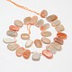Natural Peach Moonstone Chips Bead Strands G-M239-27-2