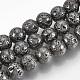 Electroplated Natural Lava Rock Bead Strands X-G-T061-55D-8mm-1