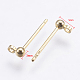 Brass Stud Earrings Findings KK-G333-09G-NF-1