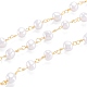 Cadenas de cuentas de perlas de imitación acrílicas hechas a mano de 3.28 pie X-CHC-M021-11LG-1