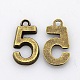 Rack Plated Zinc Alloy Number Charms PALLOY-A062-5AB-NR-1
