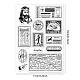 Globleland vintage francobollo francobolli trasparenti per fai da te scrapbooking decor pilota di aereo timbri in silicone trasparente per fare carte album di foto decorazione DIY-WH0167-57-0309-6