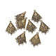 Stile tibetano Componenti per lampadari in lega link, rombo, nichel libero, bronzo antico, 31.5x22.5x3mm, Foro: 1.5 mm