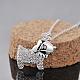 Silver Color Plated Brass Cubic Zirconia Pet Dog Pendant Necklaces NJEW-BB10026-3