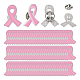 Superfindings 60 pz spille per la consapevolezza del cancro al seno nastro rosa smaltato spille con badge in lega di platino speranza spille del nastro per il riconoscimento di beneficenza zaino vestiti 25.5x20.5x1.5mm JEWB-FH0001-27-1
