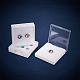 Benecreat 10 pièces boîte d'affichage de pierres précieuses blanches boîte à bijoux conteneur avec couvercles supérieurs transparents pour pierres précieuses CON-WH0092-18B-4