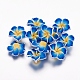 Plumeria hecha a mano de arcilla polimérica flor 3D abalorios X-CLAY-Q192-20mm-05-1