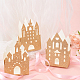 Scatole di caramelle glitter in carta a forma di castello CON-WH0083-12-2