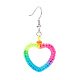 Nylon Braided Heart Dangle Earrings EJEW-JE04765-4