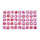 ガラスラインストーンカボション  ネイルアートの装飾の付属品  多面カット  正方形  サクランボ色  10x10x5mm MRMJ-N029-02A-05-1
