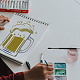 FINGERINSPIRE Beer Mug Stencil 29.7x21cm Reusable Cup of Beer Drawing Stencil Beer Sign Stencil for Bar or Kitchen Beer Festival Stencil For Painting on Wall DIY-WH0202-315-6