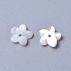 パールシェルビーズの天然な白いシェルマザーオブパール  花  8~8.5x1.5~2mm  穴：1mm BSHE-L043-14-2