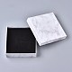 スクエアクラフト厚紙ジュエリーボックス  大理石模様ネックレスペンダントボックス  黒いスポンジを使って  ホワイト  11.2x11.2x3.8cm CBOX-L008-001-2